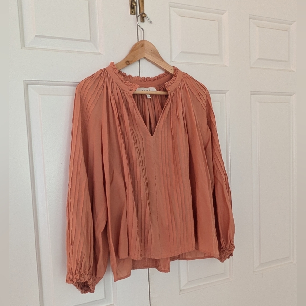 The Great Lightweight Pintuck Blouse - Color Is Terra Cotta - Picture 6 of 14